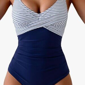 B2prity  NWT Women's One Piece Swimsuit Front Cross Bathing Suits  Size L New